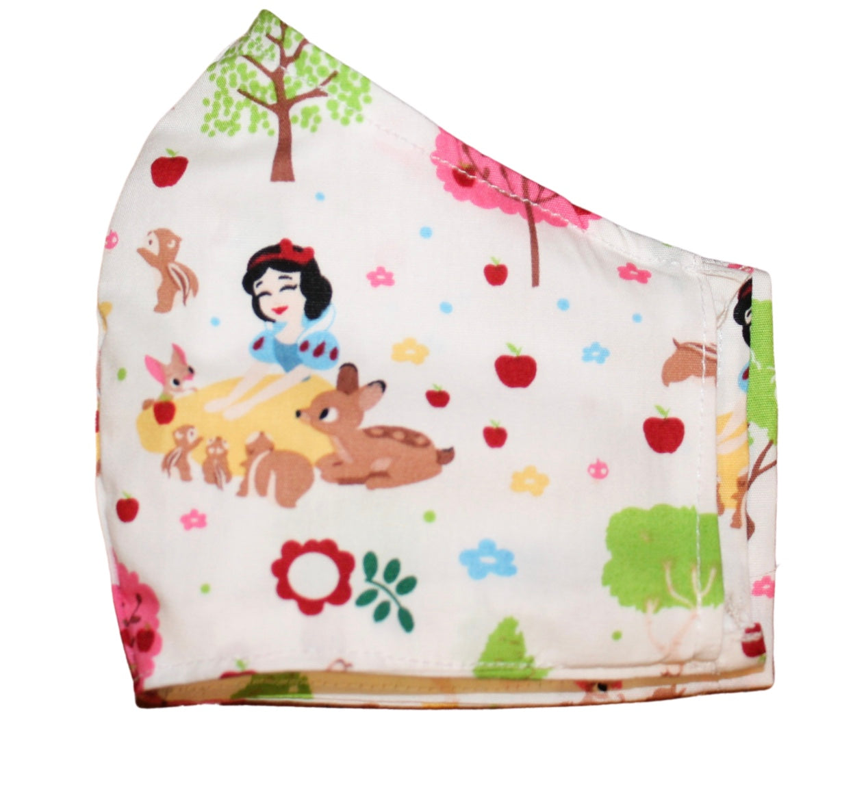 Snow White Handmade Fabric Face Mask 100% Cotton Reusable with Filter Pocket For Adults & Children