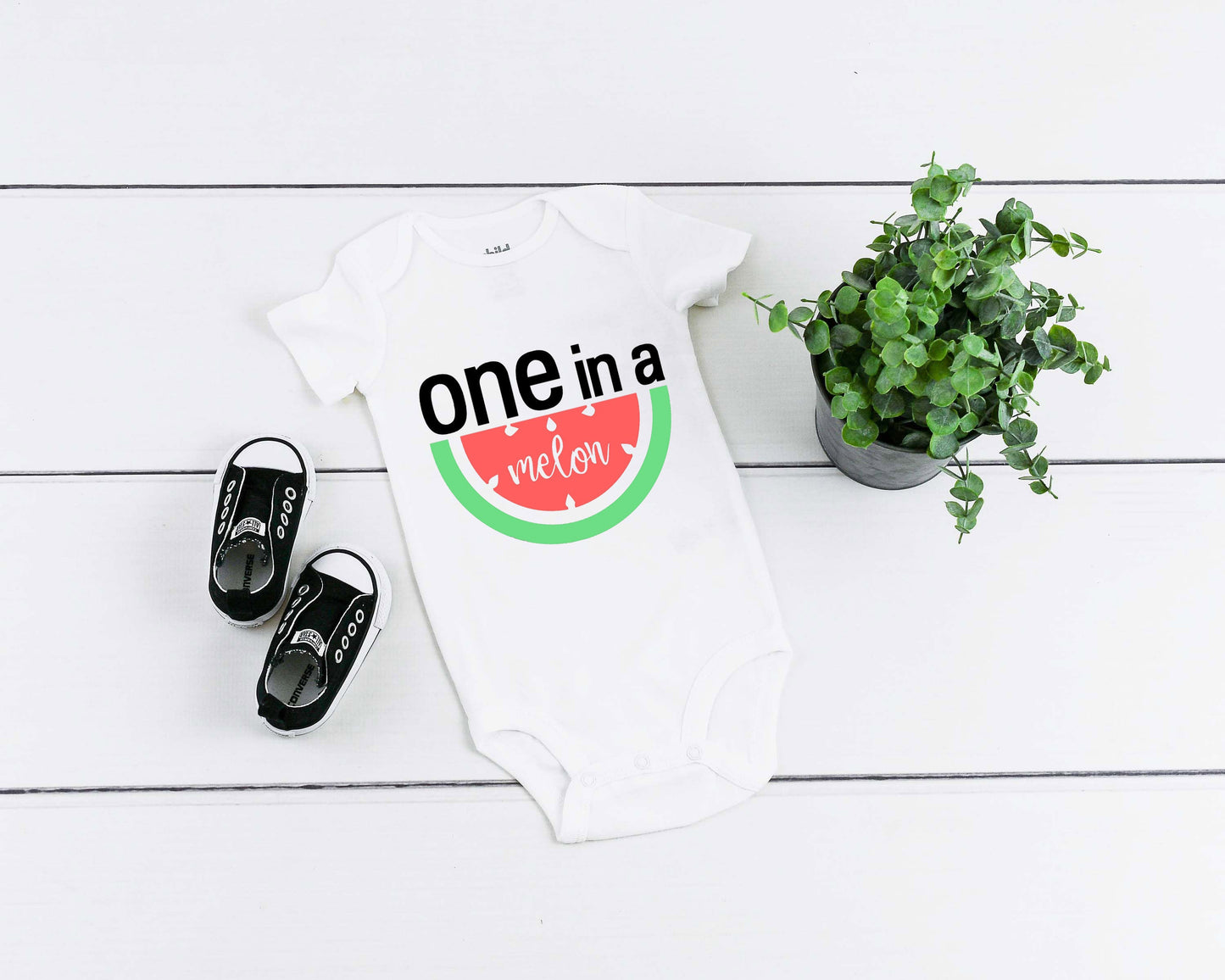 Baby First Birthday Romper "One In A Melon"