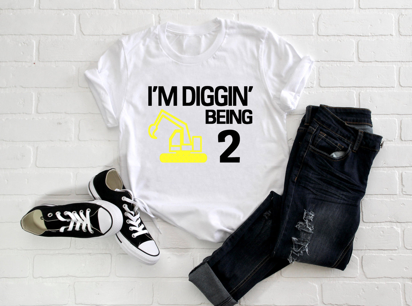 Kid's "I'm Diggin' Being (Insert Age)" Birthday T-Shirt/ Romper