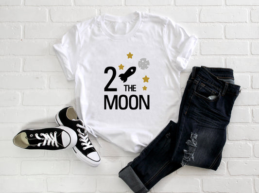 Kid's "2 The Moon" 2nd Birthday T-Shirt