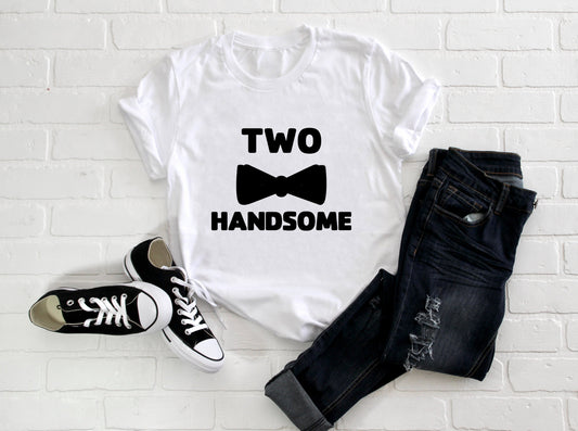 Kid's  "Two Handsome" 2nd Birthday T-Shirt