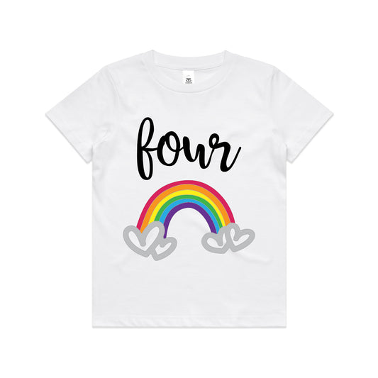 Kid's Rainbow (Insert Age) Birthday T-Shirt/ Romper