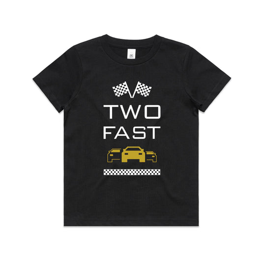 Kid's  "Two Fast" 2nd Birthday T-Shirt Race Car T-Shirt