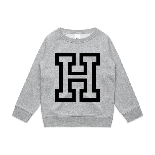 Children’s Monogram Personalised Varsity style lettering sweatshirt