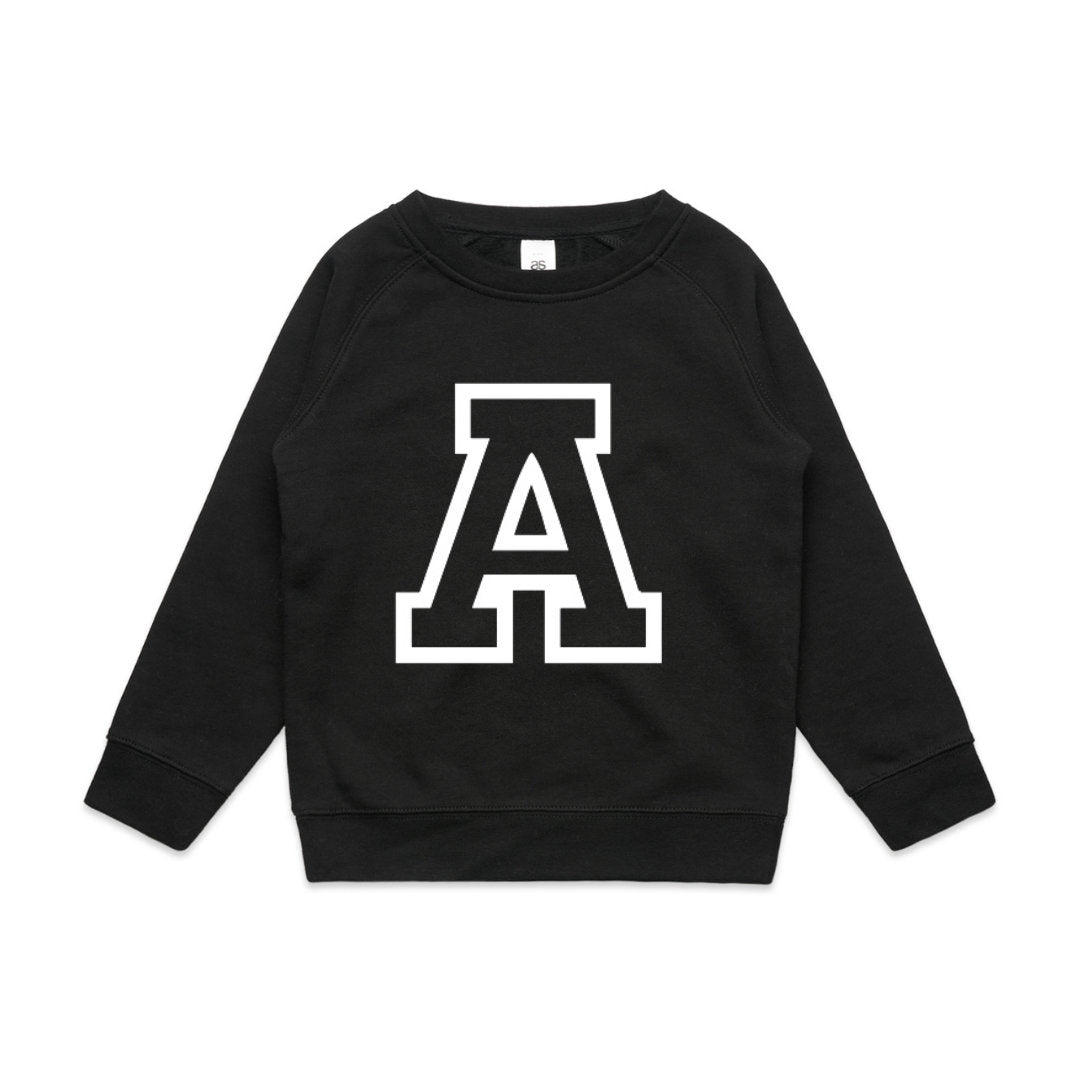 Children’s Monogram Personalised Varsity style lettering sweatshirt