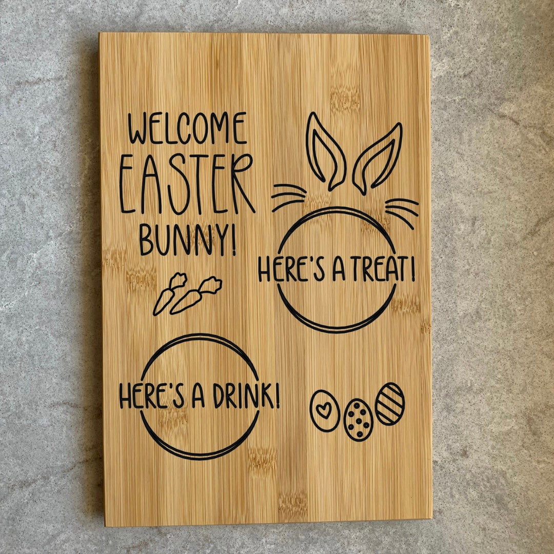 Welcome Easter Bunny Drink and Treat Easter Board